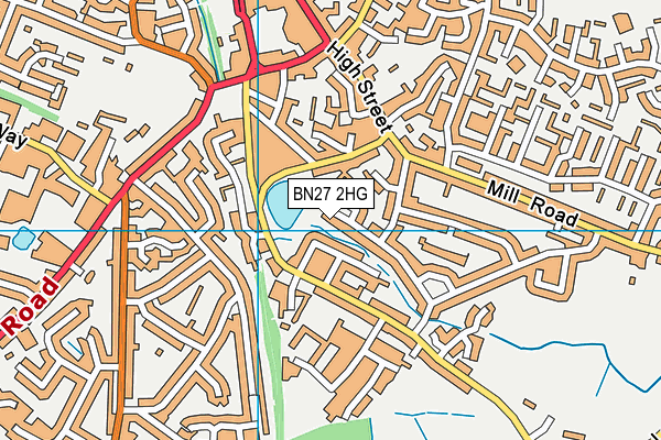 BN27 2HG map - OS VectorMap District (Ordnance Survey)