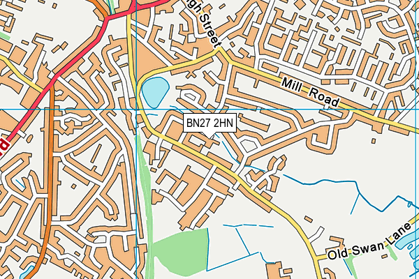 BN27 2HN map - OS VectorMap District (Ordnance Survey)