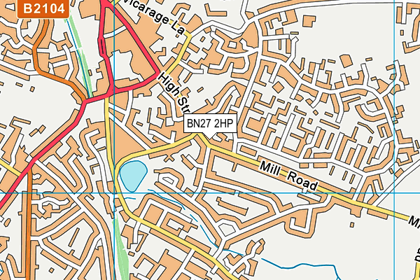BN27 2HP map - OS VectorMap District (Ordnance Survey)