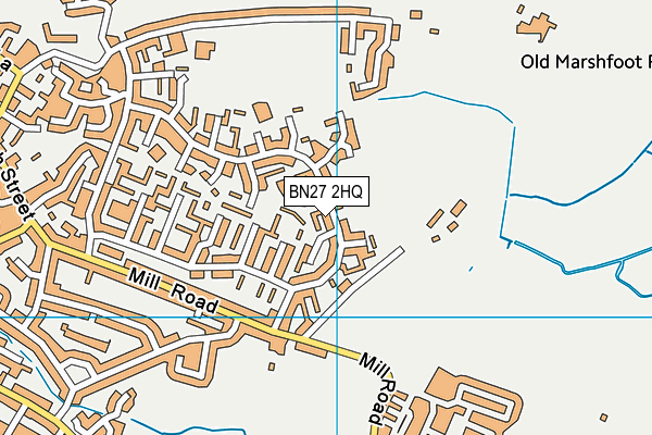 BN27 2HQ map - OS VectorMap District (Ordnance Survey)