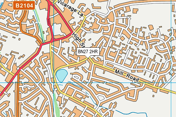 BN27 2HR map - OS VectorMap District (Ordnance Survey)