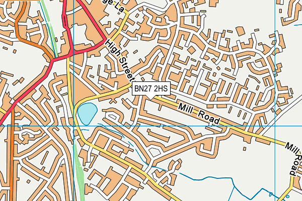 BN27 2HS map - OS VectorMap District (Ordnance Survey)