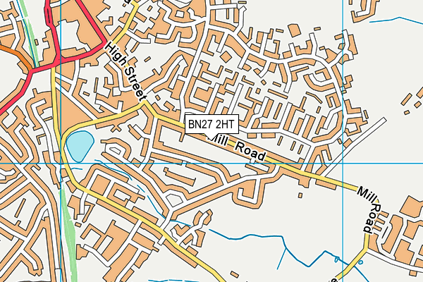 BN27 2HT map - OS VectorMap District (Ordnance Survey)
