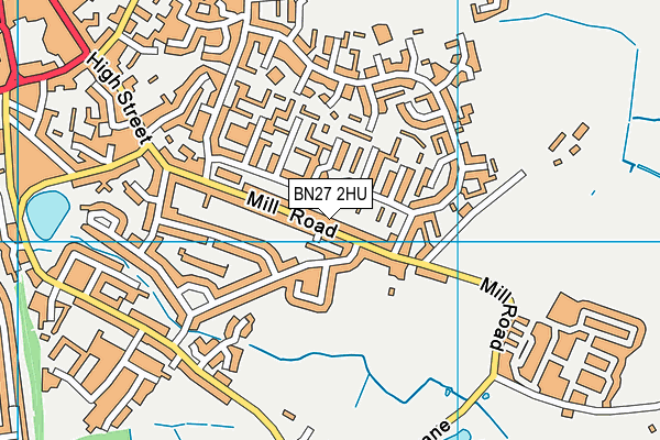 BN27 2HU map - OS VectorMap District (Ordnance Survey)