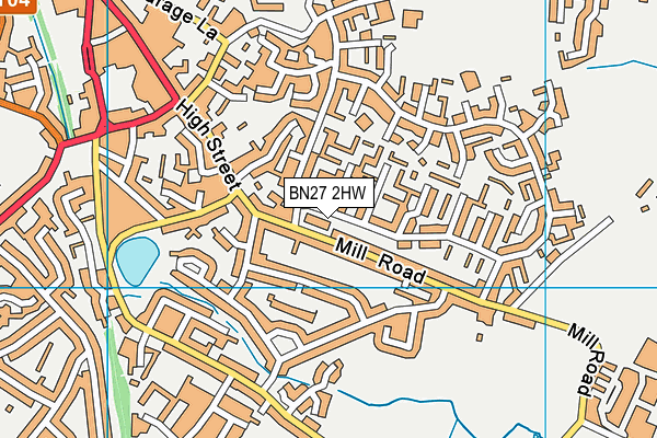 BN27 2HW map - OS VectorMap District (Ordnance Survey)