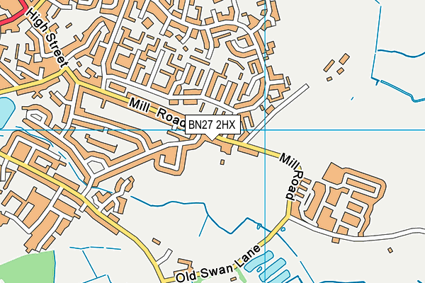 BN27 2HX map - OS VectorMap District (Ordnance Survey)