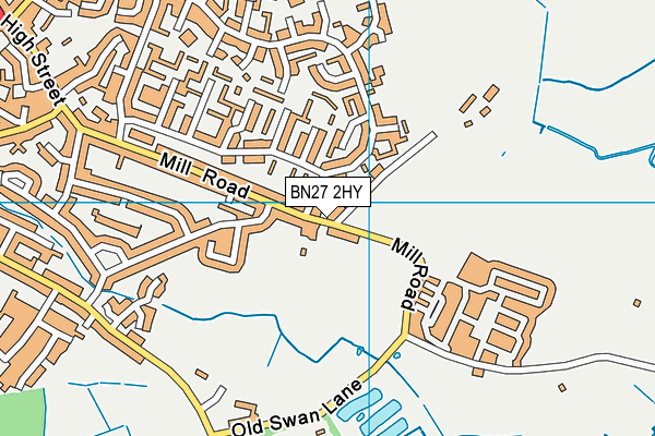 BN27 2HY map - OS VectorMap District (Ordnance Survey)
