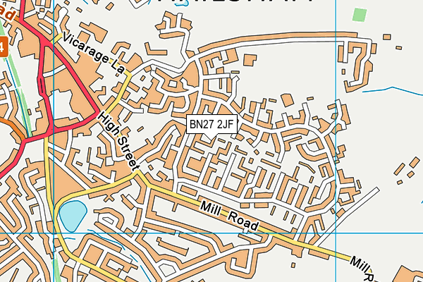 BN27 2JF map - OS VectorMap District (Ordnance Survey)