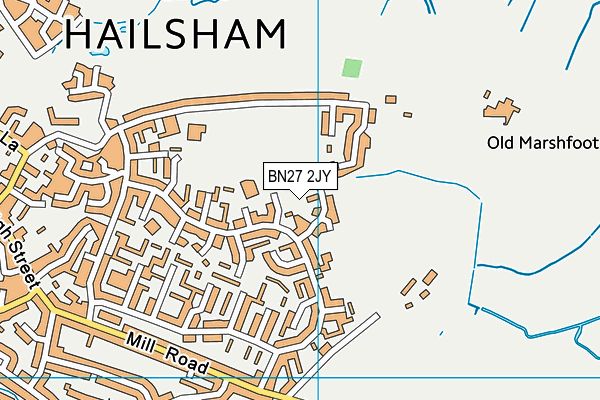 BN27 2JY map - OS VectorMap District (Ordnance Survey)