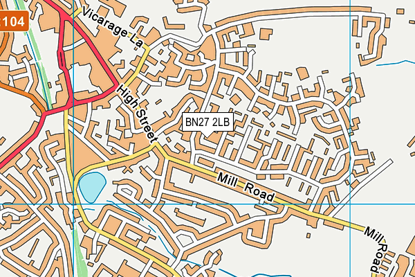 BN27 2LB map - OS VectorMap District (Ordnance Survey)