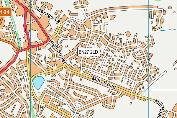 BN27 2LD map - OS VectorMap District (Ordnance Survey)