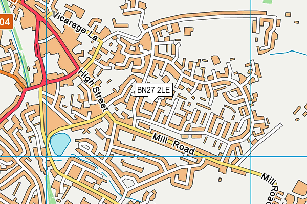 BN27 2LE map - OS VectorMap District (Ordnance Survey)