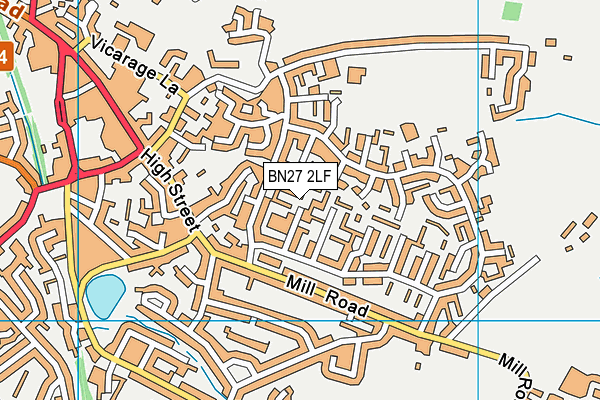 BN27 2LF map - OS VectorMap District (Ordnance Survey)