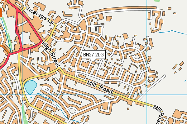 BN27 2LG map - OS VectorMap District (Ordnance Survey)