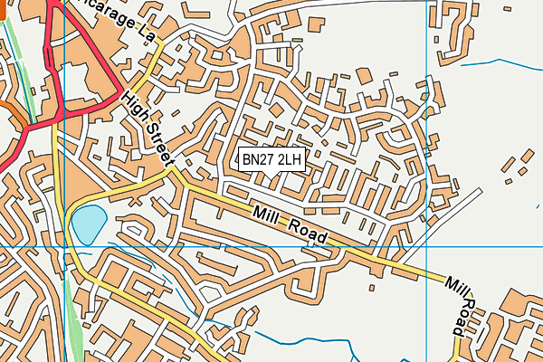 BN27 2LH map - OS VectorMap District (Ordnance Survey)