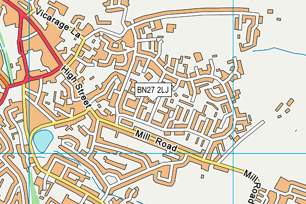 BN27 2LJ map - OS VectorMap District (Ordnance Survey)