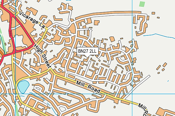 BN27 2LL map - OS VectorMap District (Ordnance Survey)