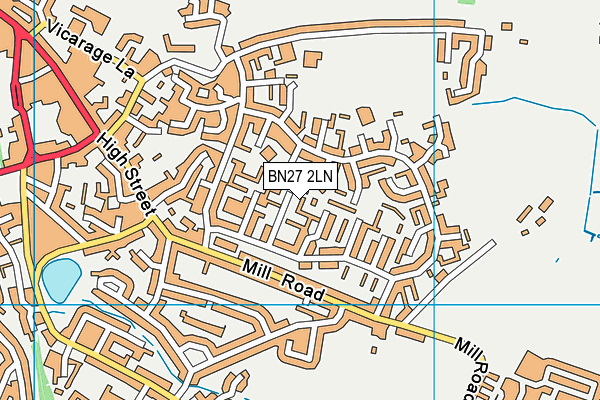 BN27 2LN map - OS VectorMap District (Ordnance Survey)