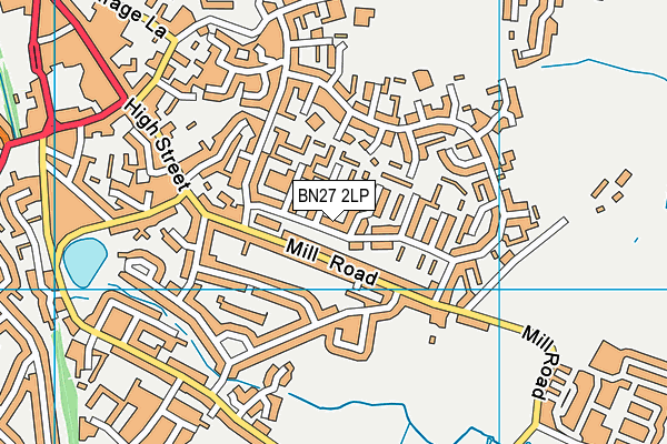 BN27 2LP map - OS VectorMap District (Ordnance Survey)