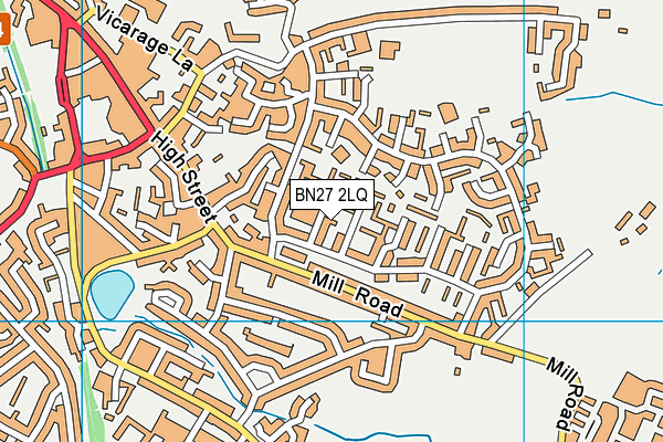 BN27 2LQ map - OS VectorMap District (Ordnance Survey)