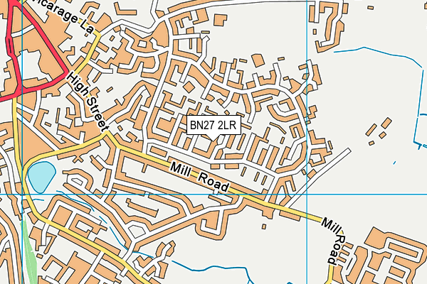 BN27 2LR map - OS VectorMap District (Ordnance Survey)