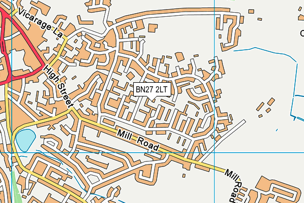 BN27 2LT map - OS VectorMap District (Ordnance Survey)