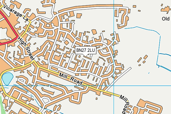 BN27 2LU map - OS VectorMap District (Ordnance Survey)
