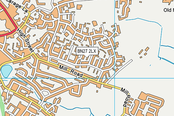 BN27 2LX map - OS VectorMap District (Ordnance Survey)
