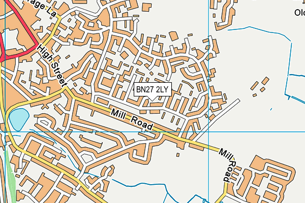 BN27 2LY map - OS VectorMap District (Ordnance Survey)
