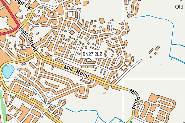BN27 2LZ map - OS VectorMap District (Ordnance Survey)