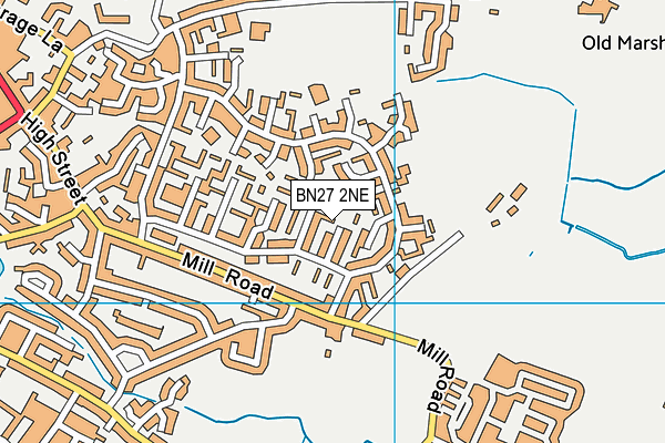 BN27 2NE map - OS VectorMap District (Ordnance Survey)