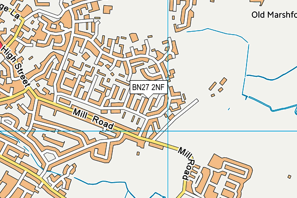 BN27 2NF map - OS VectorMap District (Ordnance Survey)