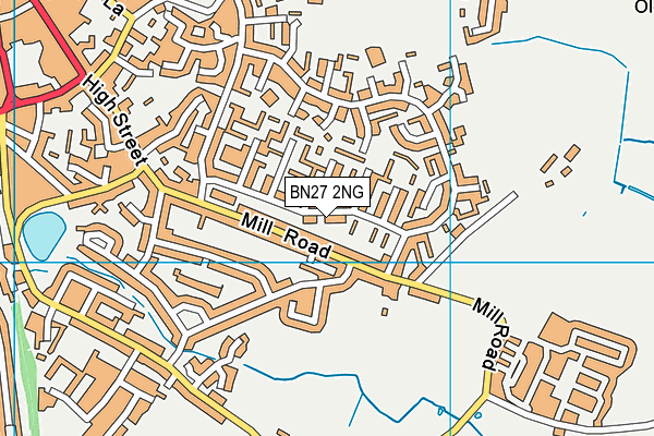 BN27 2NG map - OS VectorMap District (Ordnance Survey)
