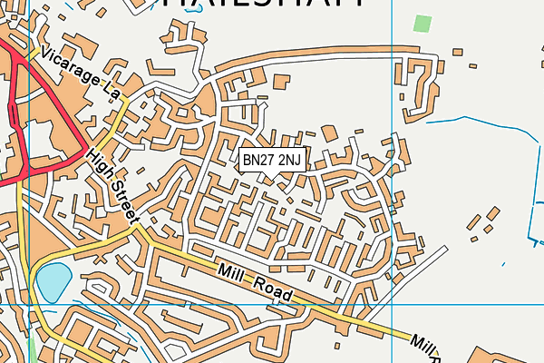 BN27 2NJ map - OS VectorMap District (Ordnance Survey)