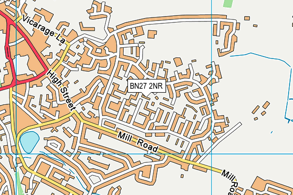 BN27 2NR map - OS VectorMap District (Ordnance Survey)