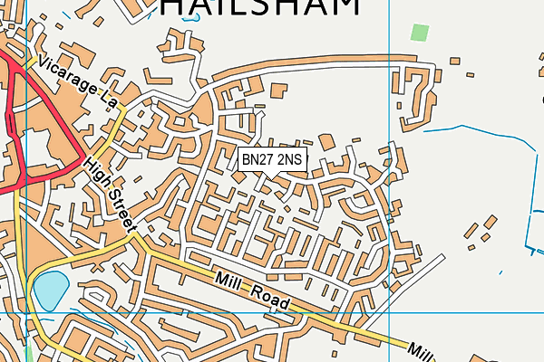 BN27 2NS map - OS VectorMap District (Ordnance Survey)