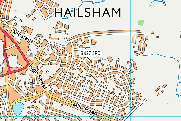 BN27 2PD map - OS VectorMap District (Ordnance Survey)