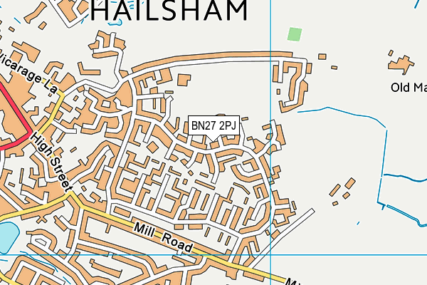 BN27 2PJ map - OS VectorMap District (Ordnance Survey)