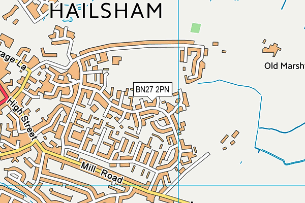 BN27 2PN map - OS VectorMap District (Ordnance Survey)