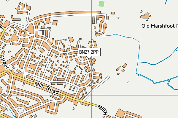 BN27 2PP map - OS VectorMap District (Ordnance Survey)