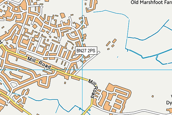 BN27 2PS map - OS VectorMap District (Ordnance Survey)