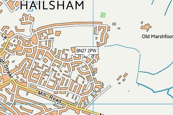 BN27 2PW map - OS VectorMap District (Ordnance Survey)