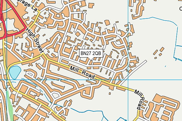 BN27 2QB map - OS VectorMap District (Ordnance Survey)