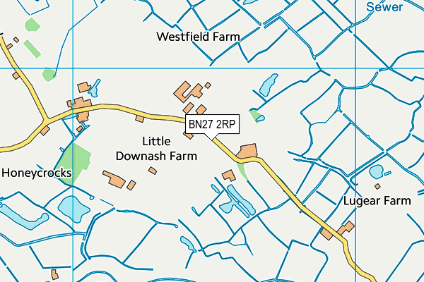 BN27 2RP map - OS VectorMap District (Ordnance Survey)