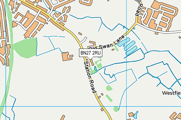 BN27 2RU map - OS VectorMap District (Ordnance Survey)