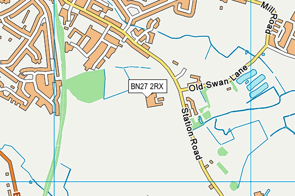 BN27 2RX map - OS VectorMap District (Ordnance Survey)