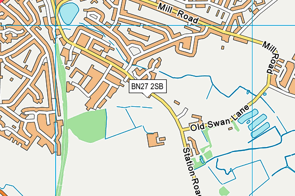 BN27 2SB map - OS VectorMap District (Ordnance Survey)