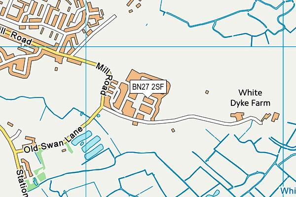 BN27 2SF map - OS VectorMap District (Ordnance Survey)