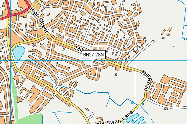 BN27 2SN map - OS VectorMap District (Ordnance Survey)