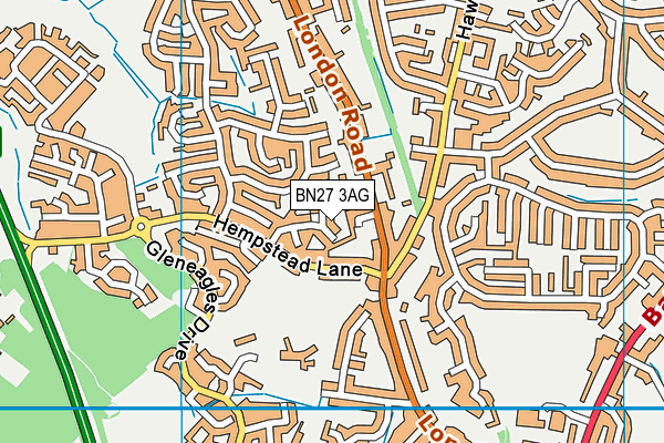 BN27 3AG map - OS VectorMap District (Ordnance Survey)